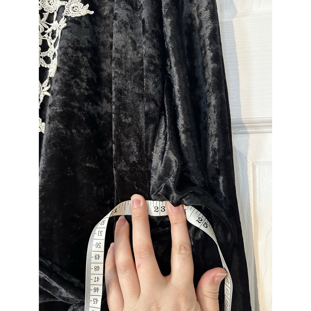 Lacy Afternoon By Shell Kepler Black Lacy Whimsigoth Witchy Wrap Duster Size L - Picture 7 of 8